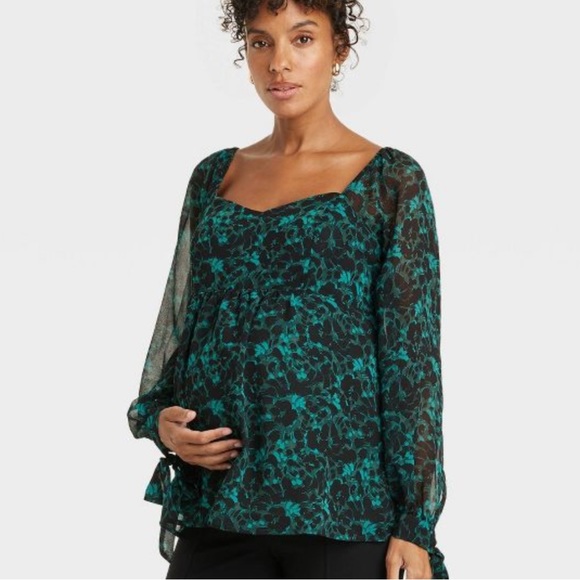 New! Isabel Maternity long sleeve corsetry top - Picture 2 of 5